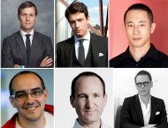 Clockwise from top left: Jared Kushner, Josh Kushner, Benjamin Ling, Alex Krug, David Frankel and Dave McClure
