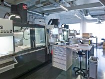 The facility is loaded with high-tech machinery for prototyping, such as this CNC milling machine.